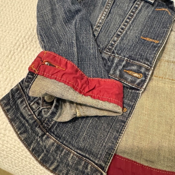 Levi's Strauss Signature girls medium denim jacket blue jean fitted like new - Picture 9 of 11